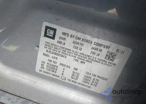 2014 Buick Encore Leather from USA, damaged, VIN KL4CJGSB5EB708476